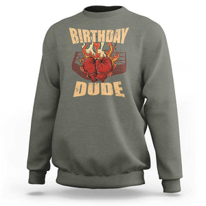 Birthday Dude Boxing Player Sweatshirt TS09 Military Green Print Your Wear