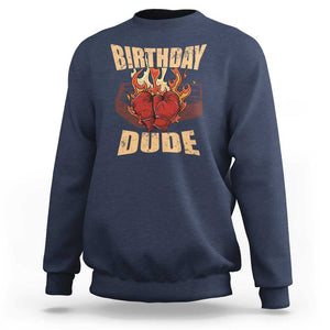 Birthday Dude Boxing Player Sweatshirt TS09 Navy Print Your Wear