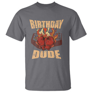 Birthday Dude Boxing Player T Shirt TS09 Charcoal Print Your Wear