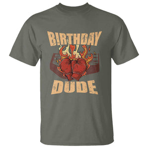 Birthday Dude Boxing Player T Shirt TS09 Military Green Print Your Wear