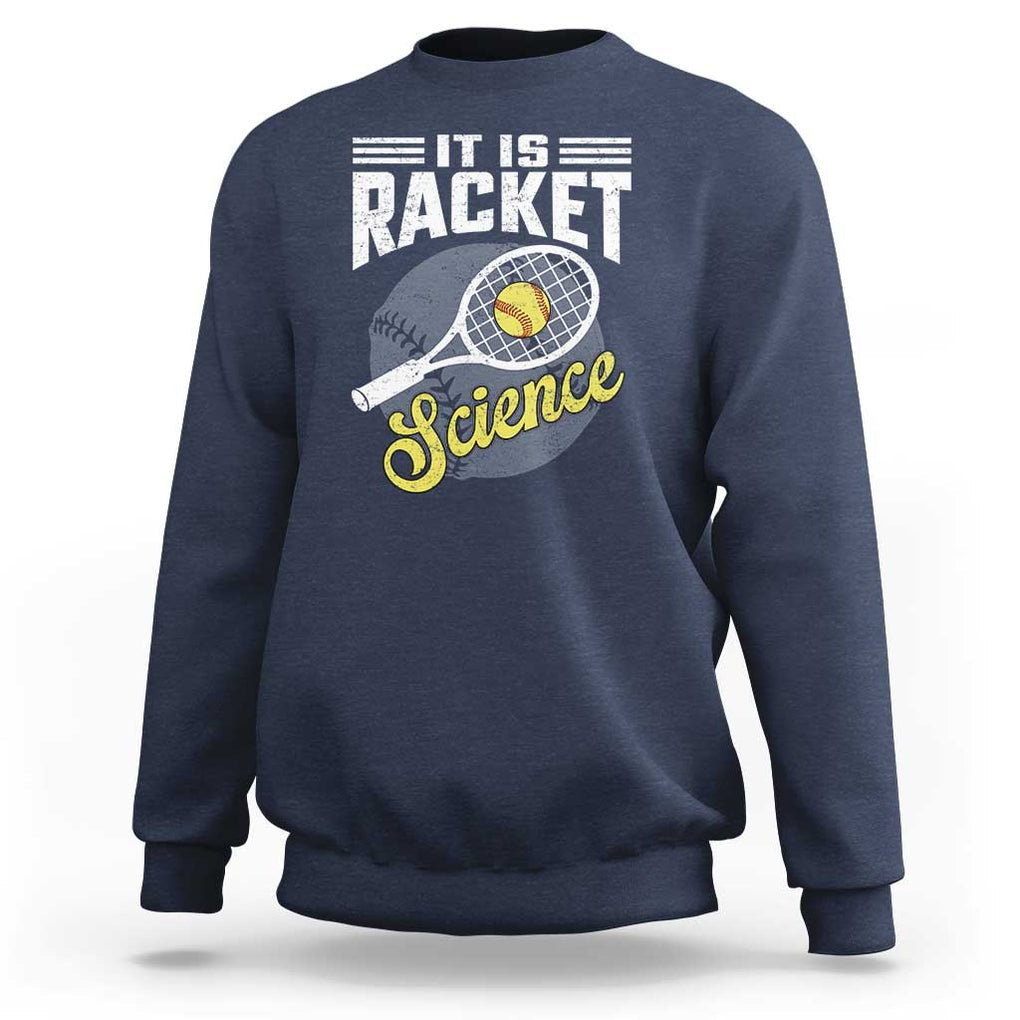 Funny Tennis Sweatshirt It's Racket Science TS09 Navy Print Your Wear