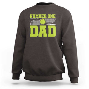 Funny Number One Tennis Dad Sweatshirt TS09 Dark Chocolate Print Your Wear