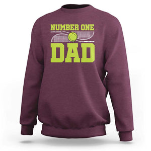 Funny Number One Tennis Dad Sweatshirt TS09 Maroon Print Your Wear