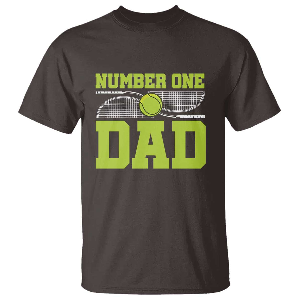 Funny Number One Tennis Dad T Shirt TS09 Dark Chocolate Print Your Wear