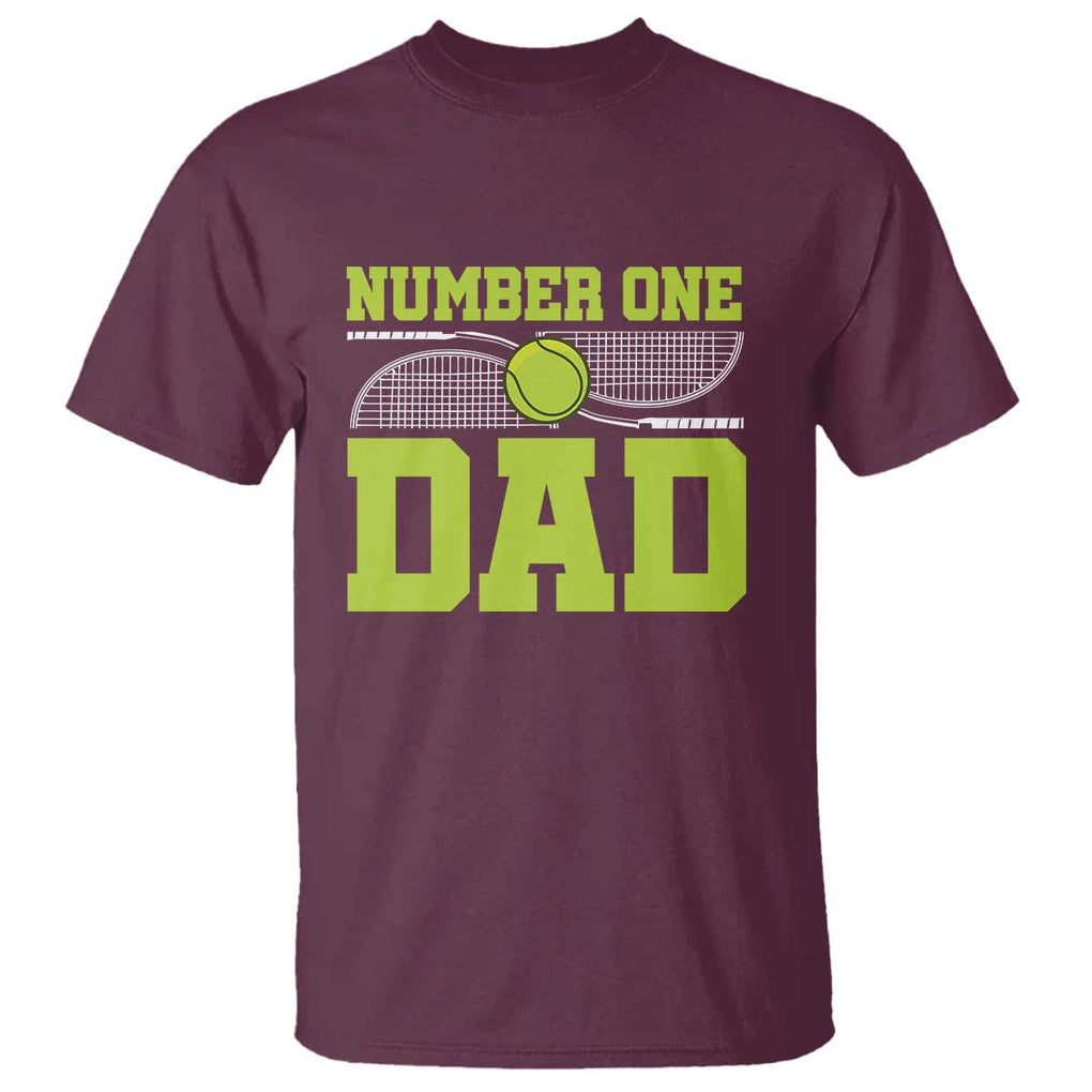 Funny Number One Tennis Dad T Shirt TS09 Maroon Print Your Wear