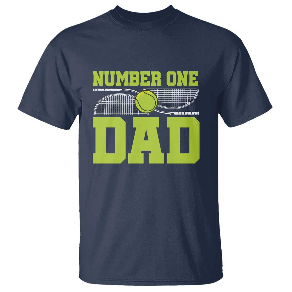 Funny Number One Tennis Dad T Shirt TS09 Navy Print Your Wear