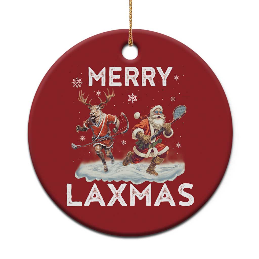 Xmas Lacrosse Christmas Ornament Merry LAXMAS Santa Reindeer Lacrosse Player TS09 Print Your Wear