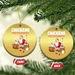 Funny Xmas Farmer Christmas Ornament Chickens For Everybody TS09 Circle Gold Print Your Wear