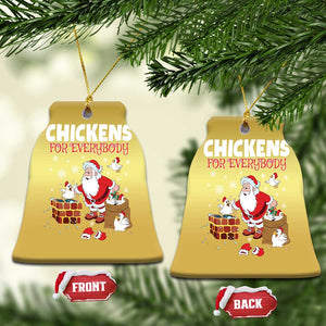 Funny Xmas Farmer Christmas Ornament Chickens For Everybody TS09 Bell Flake Gold Print Your Wear