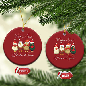 Funny Xmas Farmer Christmas Ornament Making A List Chicken It Twice TS09 Circle Red Print Your Wear