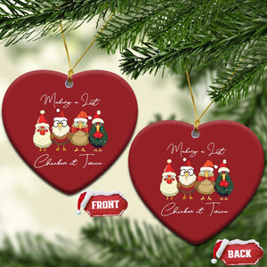 Funny Xmas Farmer Christmas Ornament Making A List Chicken It Twice TS09 Heart Red Print Your Wear