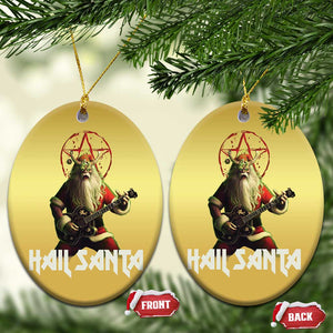 Hail Santa Sleigher Heavy Metal Christmas Ornament TS09 Oval Gold Print Your Wear