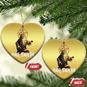 Hail Santa Sleigher Heavy Metal Christmas Ornament TS09 Heart Gold Print Your Wear