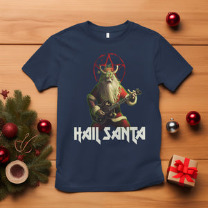 Hail Santa Sleigher Heavy Metal Ugly Christmas T Shirt TS09 Navy Printyourwear