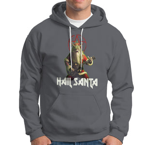 Hail Santa Sleigher Heavy Metal Ugly Christmas Hoodie TS09 Charcoal Printyourwear