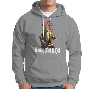 Hail Santa Sleigher Heavy Metal Ugly Christmas Hoodie TS09 Sport Gray Printyourwear