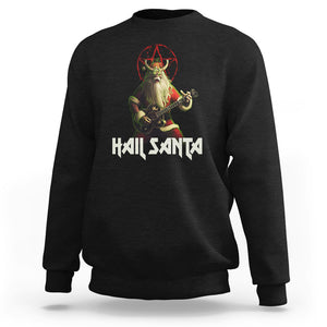 Hail Santa Sleigher Heavy Metal Ugly Christmas Sweatshirt TS09 Black Printyourwear