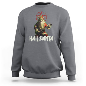 Hail Santa Sleigher Heavy Metal Ugly Christmas Sweatshirt TS09 Charcoal Printyourwear