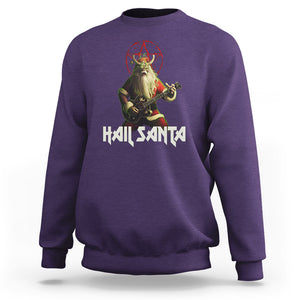 Hail Santa Sleigher Heavy Metal Ugly Christmas Sweatshirt TS09 Purple Printyourwear