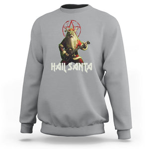 Hail Santa Sleigher Heavy Metal Ugly Christmas Sweatshirt TS09 Sport Gray Printyourwear