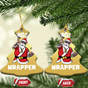 Gangsta Wrapper Funny Xmas Santa Hip Hop Christmas Ornament TS09 Christmas Tree Gold Print Your Wear