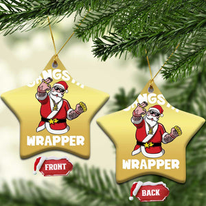 Gangsta Wrapper Funny Xmas Santa Hip Hop Christmas Ornament TS09 Star Gold Print Your Wear