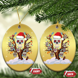 Mexico Xmas Christmas Ornament Sugar Skull On Tree Funny Xmas TS09 Oval Gold Print Your Wear