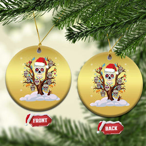 Mexico Xmas Christmas Ornament Sugar Skull On Tree Funny Xmas TS09 Circle Gold Print Your Wear