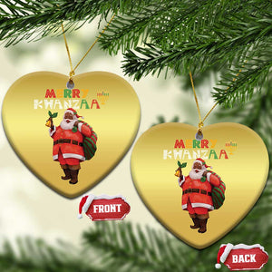 Merry Kwanzaa African American Xmas Santa Christmas Ornament TS09 Heart Gold Print Your Wear