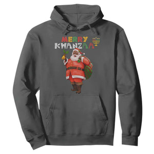 Christmas Hoodie Merry Kwanzaa African American Santa TS09 Dark Heather Printyourwear