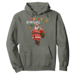 Christmas Hoodie Merry Kwanzaa African American Santa TS09 Military Green Printyourwear