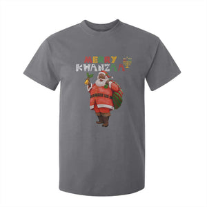 Christmas T Shirt For Kid Merry Kwanzaa African American Santa TS09 Charcoal Printyourwear