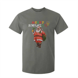 Christmas T Shirt For Kid Merry Kwanzaa African American Santa TS09 Military Green Printyourwear