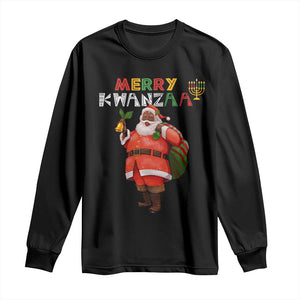 African American Xmas Merry Kwanzaa Santa Long Sleeve Shirt TS09 Black Print Your Wear