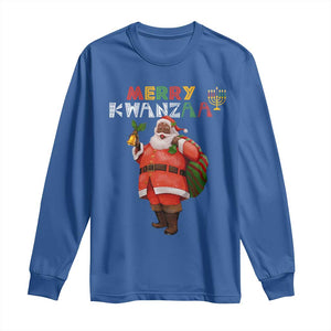 African American Xmas Merry Kwanzaa Santa Long Sleeve Shirt TS09 Royal Blue Print Your Wear