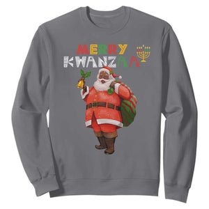 Christmas Sweatshirt Merry Kwanzaa African American Santa TS09 Charcoal Printyourwear