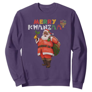 Christmas Sweatshirt Merry Kwanzaa African American Santa TS09 Purple Printyourwear