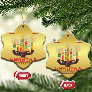 Happy Kwanzaa African American Xmas Christmas Ornament TS09 Snow Flake Gold Print Your Wear