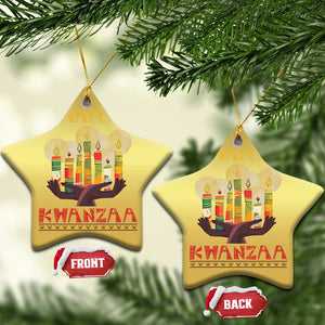 Happy Kwanzaa African American Xmas Christmas Ornament TS09 Star Gold Print Your Wear