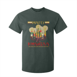 Christmas T Shirt For Kid Happy Kwanzaa African American Candles TS09 Dark Forest Green Printyourwear