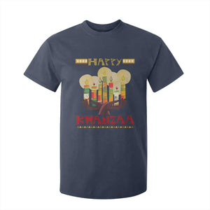 Christmas T Shirt For Kid Happy Kwanzaa African American Candles TS09 Navy Printyourwear