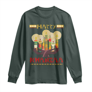 African American Xmas Happy Kwanzaa Long Sleeve Shirt TS09 Dark Forest Green Print Your Wear