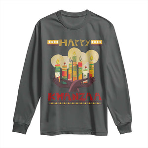 African American Xmas Happy Kwanzaa Long Sleeve Shirt TS09 Dark Heather Print Your Wear