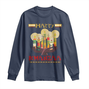 African American Xmas Happy Kwanzaa Long Sleeve Shirt TS09 Navy Print Your Wear