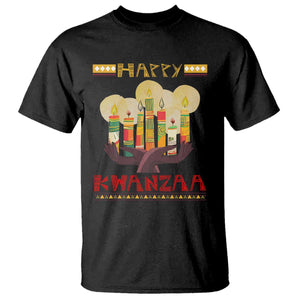 Christmas T Shirt Happy Kwanzaa African American Candles TS09 Black Printyourwear