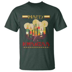 Christmas T Shirt Happy Kwanzaa African American Candles TS09 Dark Forest Green Printyourwear