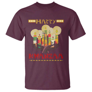 Christmas T Shirt Happy Kwanzaa African American Candles TS09 Maroon Printyourwear