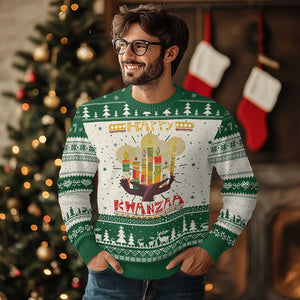 Happy Kwanzaa African American Xmas Ugly Christmas Sweater TS09 Green Print Your Wear