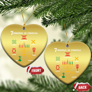 7 Principles Of Kwanzaa African American Xmas Christmas Ornament TS09 Heart Gold Print Your Wear