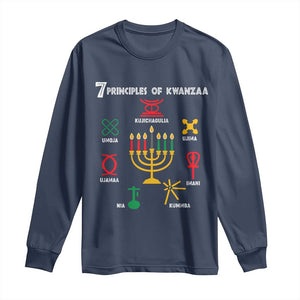 African American Xmas 7 Principles Of Kwanzaa Long Sleeve Shirt TS09 Navy Print Your Wear